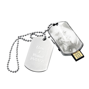 Pen drive de 16 GB em formato de placa militar personalizada com foto