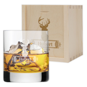 Copo de whisky gravado com veado