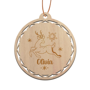 Bola de Natal em madeira personalizada Christmas Spirit