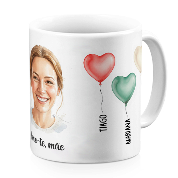 Caneca Personalizada Bal&otilde;es Cora&ccedil;&atilde;o