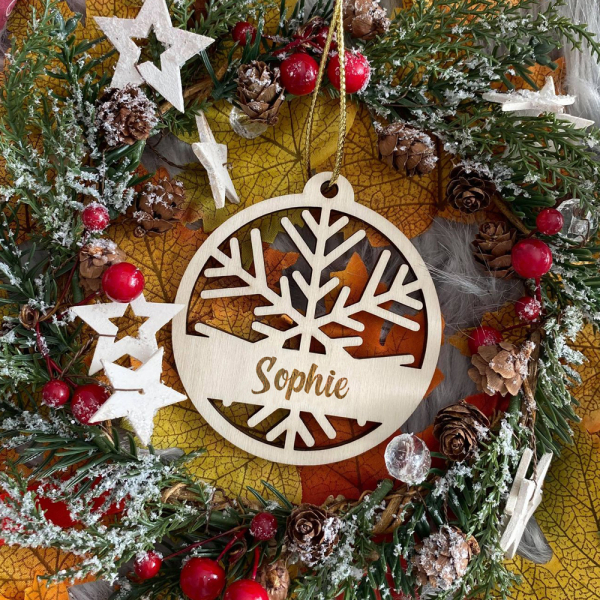 Bola de Natal Floco de neve gravado nome