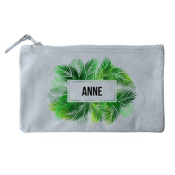 Pequena bolsa de algodão com estampa de palmeira