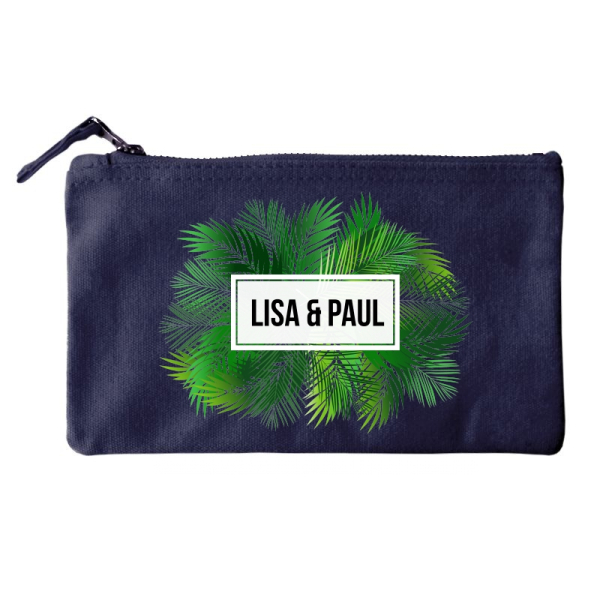 Pequena bolsa de algodão com estampa de palmeira