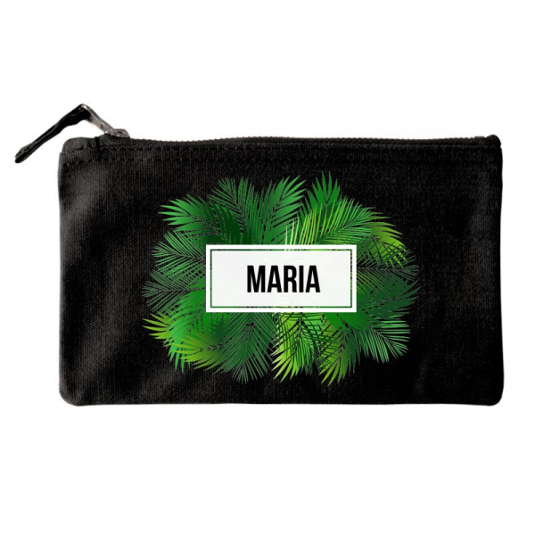Pequena bolsa de algodão com estampa de palmeira