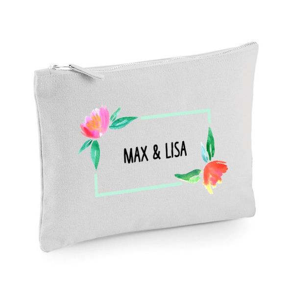 Bolsa estampada flores em aguarela