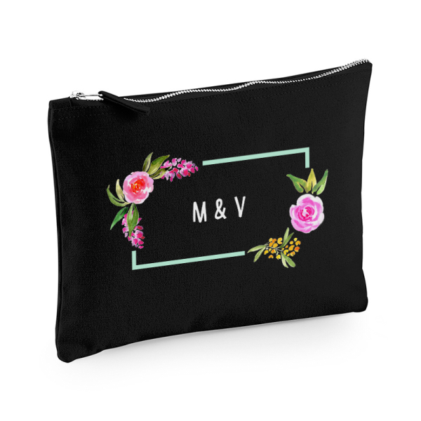 Bolsa estampada flores em aguarela