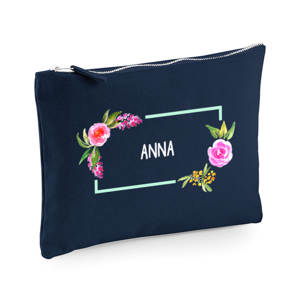 Bolsa estampada flores em aguarela