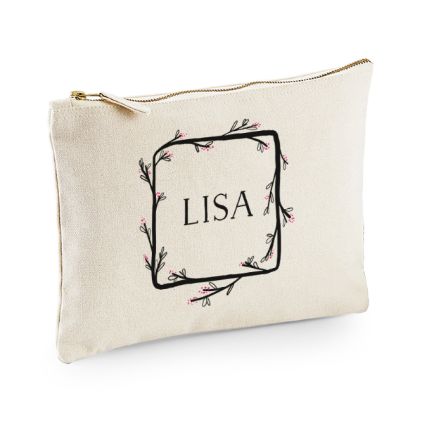 Bolsa estampada Moldura floral