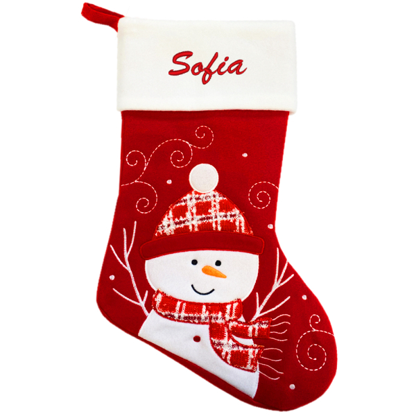 Bota de Natal vermelha personalizada com motivo