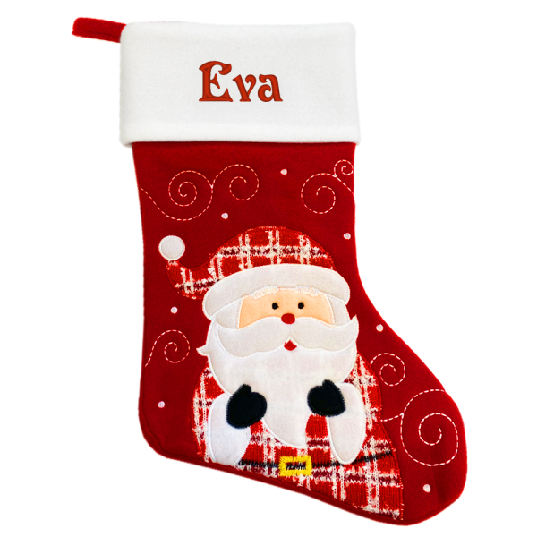 Bota de Natal vermelha personalizada com motivo