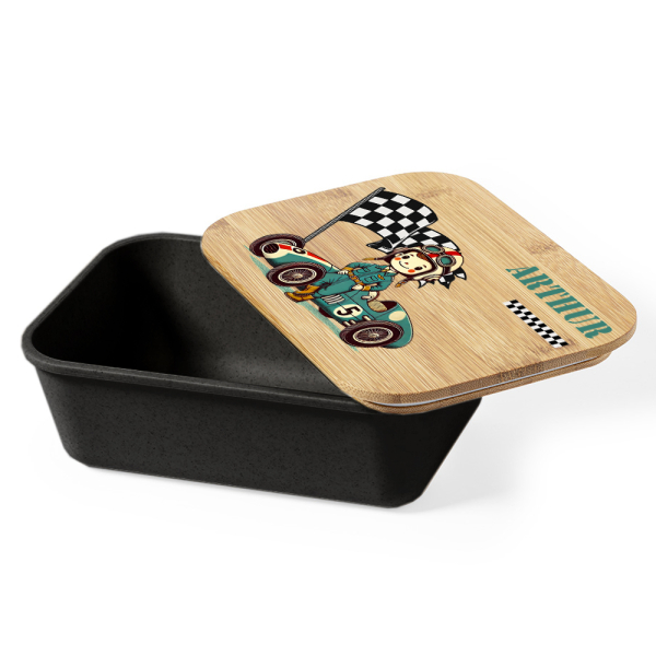Caixa para lanche com carro de corrida