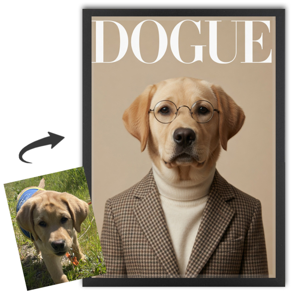 Capa da revista DOGUE a partir de uma foto Capa da revista DOGUE a partir de uma foto