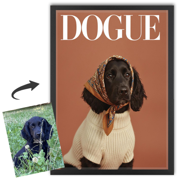 Capa da revista DOGUE a partir de uma foto Capa da revista DOGUE a partir de uma foto