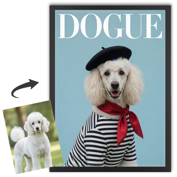Capa da revista DOGUE a partir de uma foto Capa da revista DOGUE a partir de uma foto