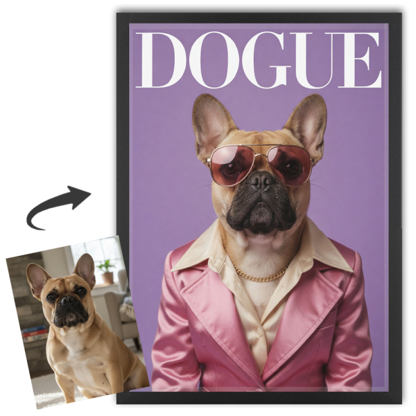 Capa da revista DOGUE a partir de uma foto Capa da revista DOGUE a partir de uma foto
