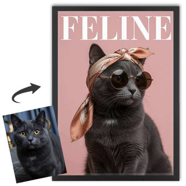 Capa da revista FELINE a partir de uma foto