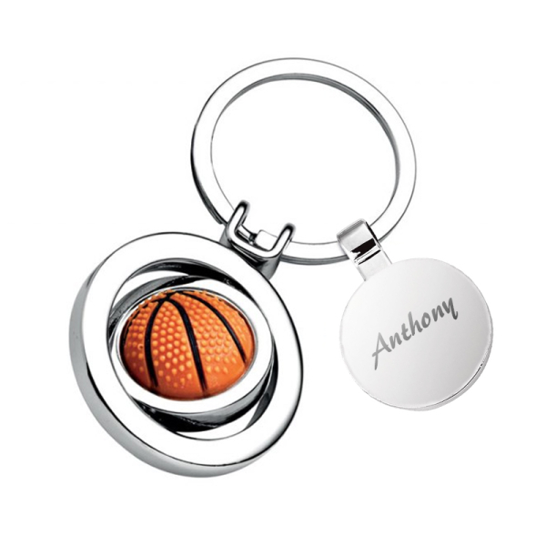 Chaveiro gravado com bola de basquetebol