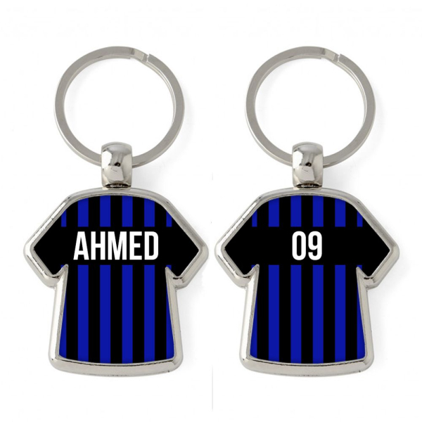 Chaveiro personalizado com camisola às riscas