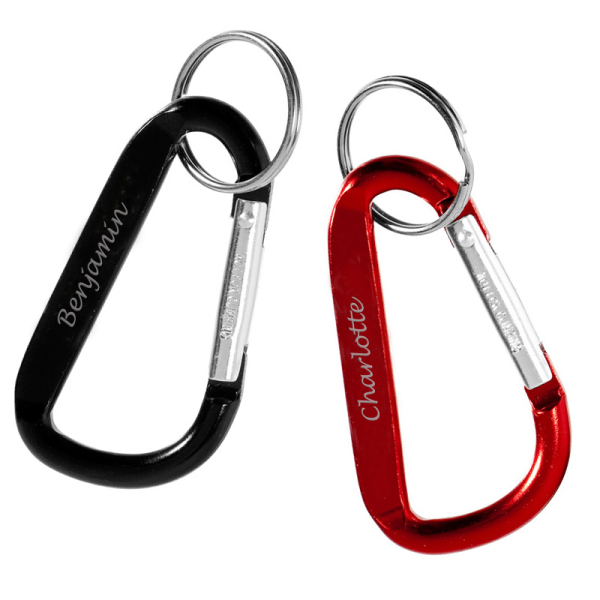 Chaveiro personalizado em forma de mosquetão