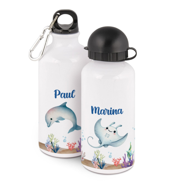 Garrafa de água com estampado oceano