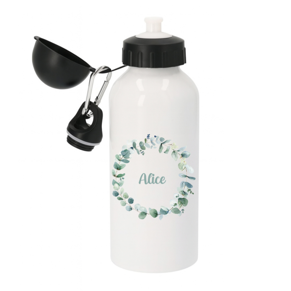 Garrafa personalizada com coroa de flores
