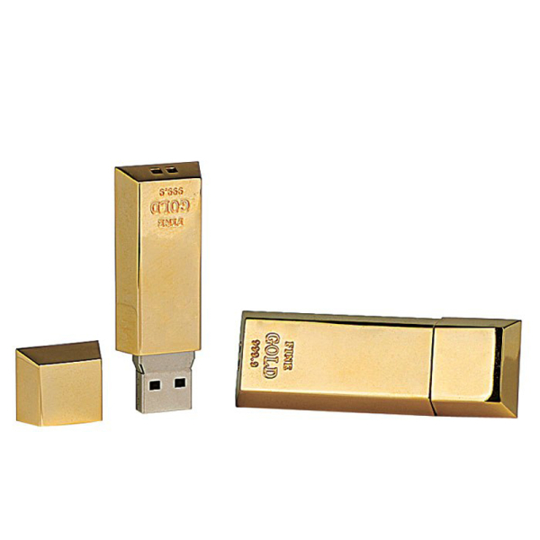 Pen drive de 16 GB em forma de lingote de ouro personalizada