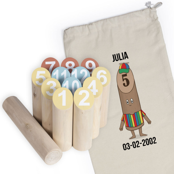 Jogo de pinos nórdico no seu saco personalizado Pin family