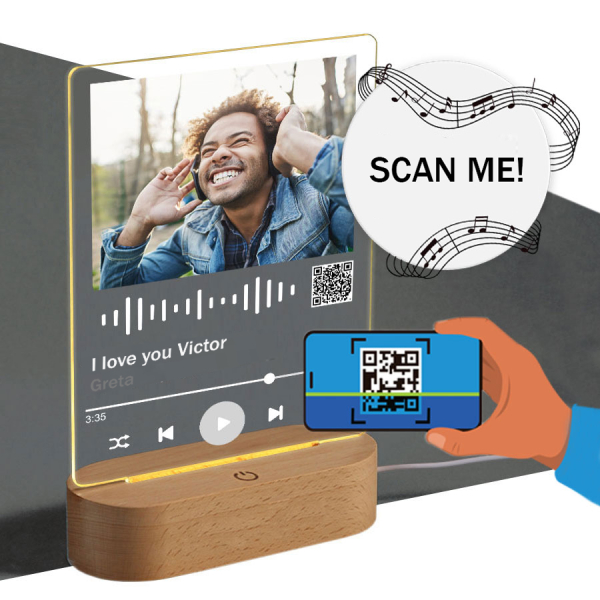 Luz LED com foto e música personalizada