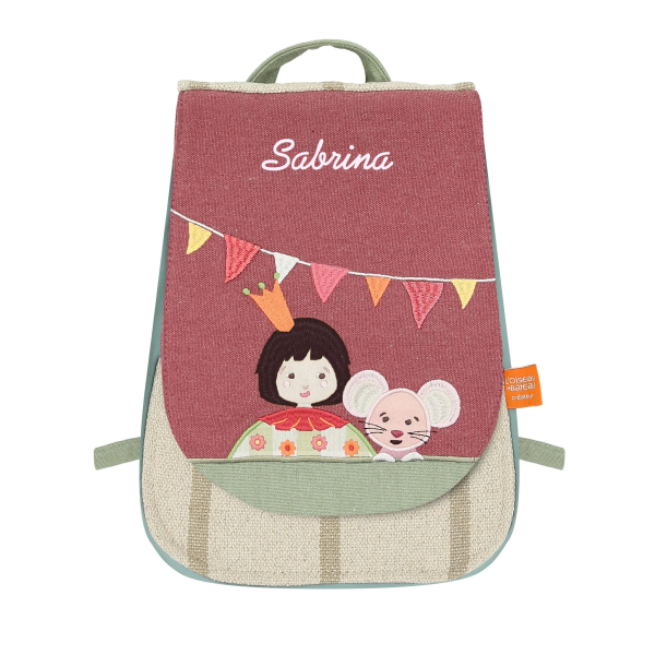 Mochila personalizada com criança e rato