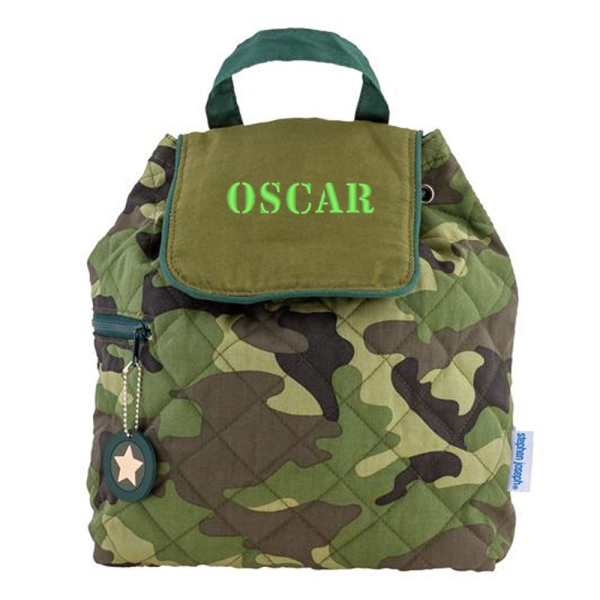 Mochila personalizada para crianças em camuflado