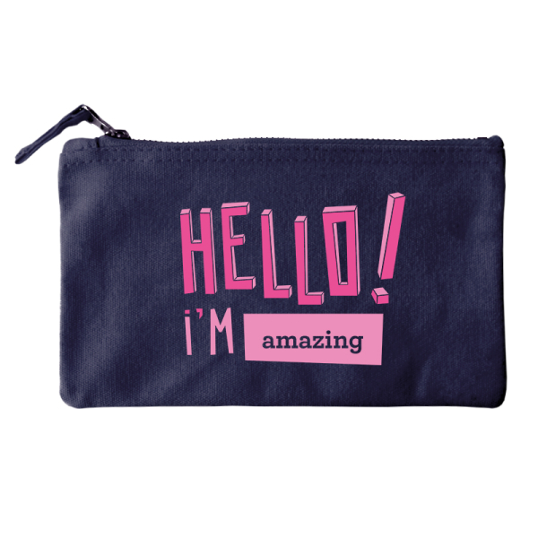 Pequena bolsa de algodão personalizada HELLO