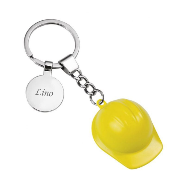 Porta-chaves em forma de capacete de obra personalizado