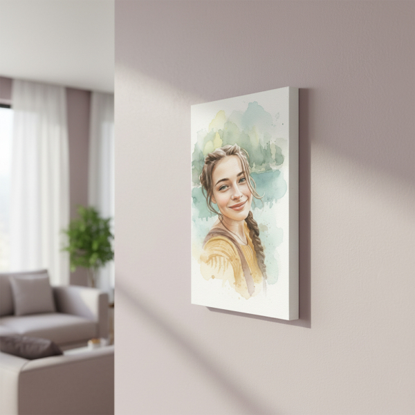 Retrato em estilo aquarela a partir de uma foto