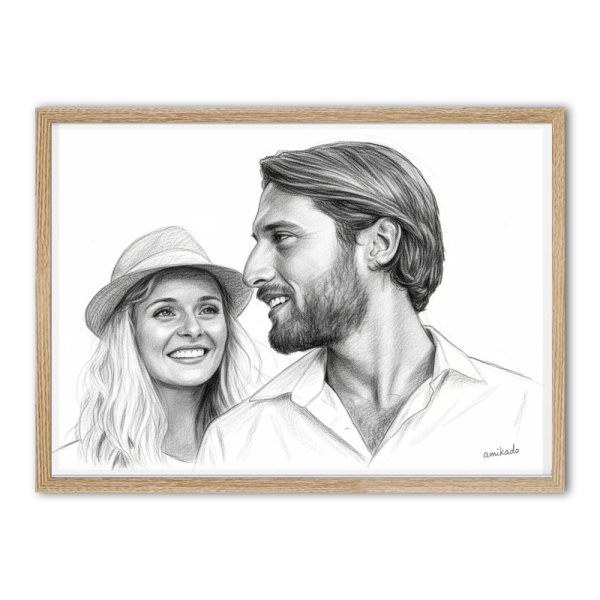 Retrato estilo desenho a lápis a partir de uma foto