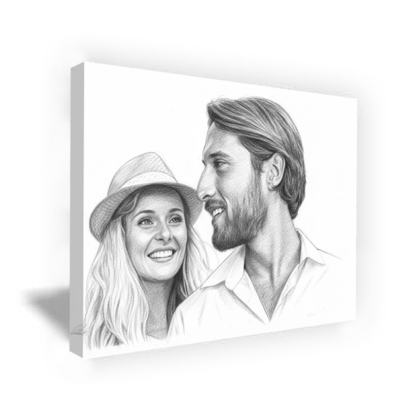 Retrato estilo desenho a lápis a partir de uma foto