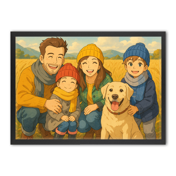 Retrato ao estilo de cinema de animação japonês a partir de uma foto