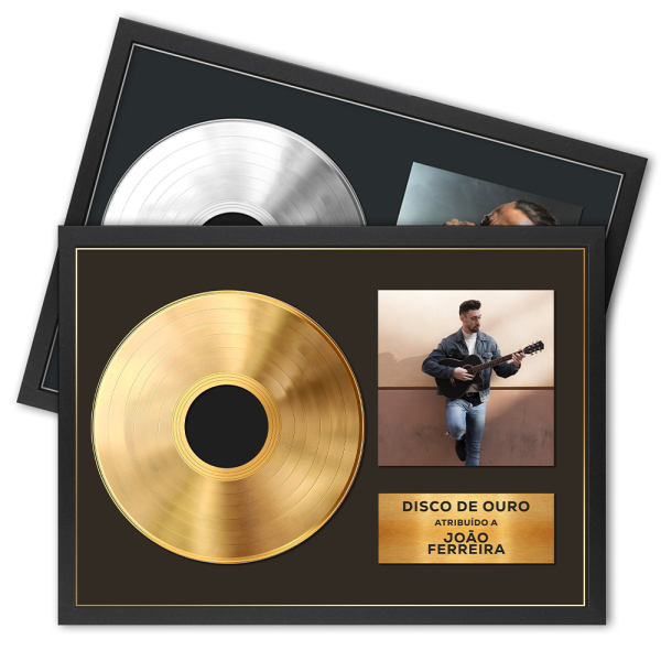 Poster emoldurado com Disco de Ouro ou de Platina com foto