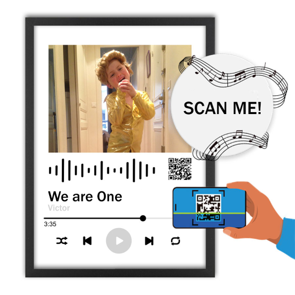Quadro com foto e música personalizada