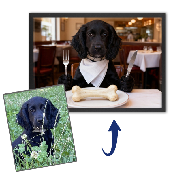 Retrato de animais bem-educados a partir de uma foto