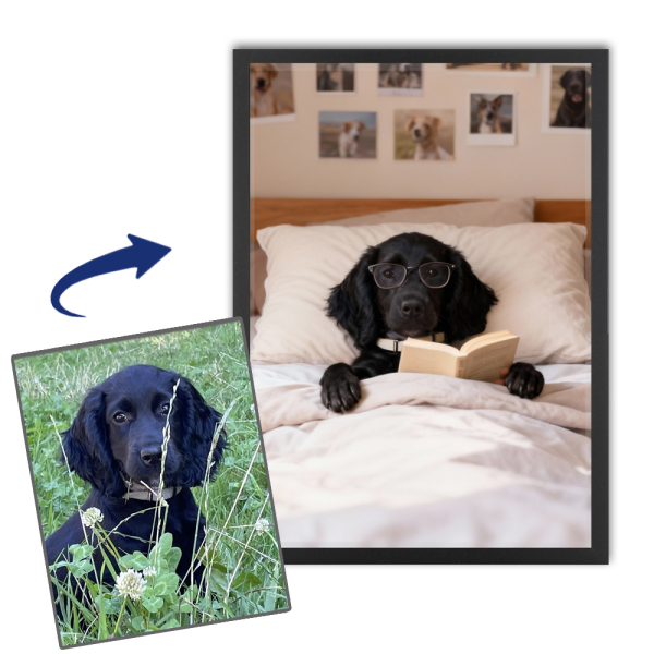 Retrato de animais bem-educados a partir de uma foto