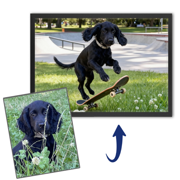 Retrato de animais bem-educados a partir de uma foto