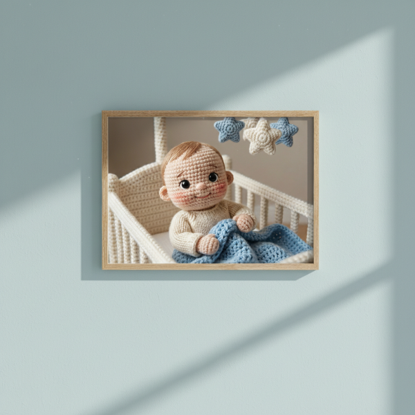 Retrato de boneca de tric&ocirc; a partir de uma foto