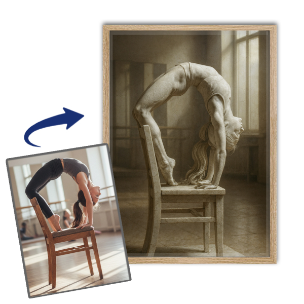 Retrato em estilo de estátua de mármore a partir de uma foto