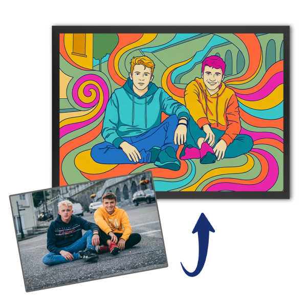 Retrato psicodélico a partir de uma foto Retrato psicodélico a partir de uma foto