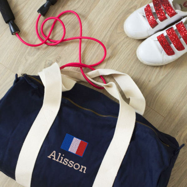 Saco de desporto personalizado com nome e bandeira
