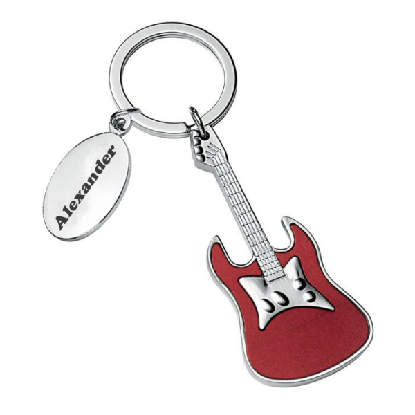 Porta-chaves em forma de guitarra gravado