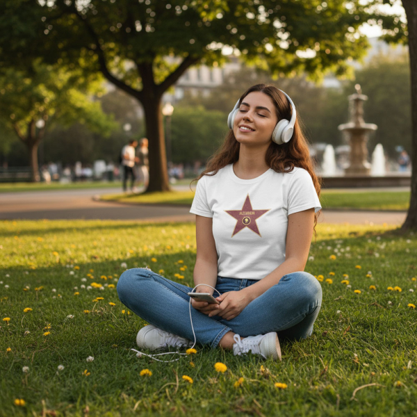 T-shirt estrela da Calçada da Fama 100% algodão biológico