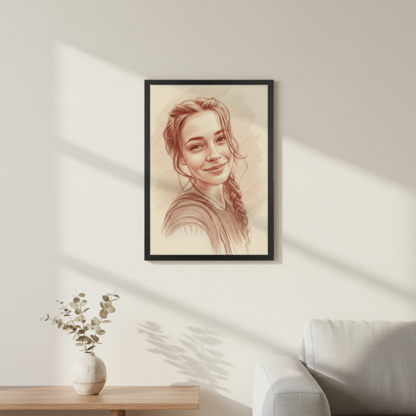 Retrato a sanguínea a partir de uma fotografia