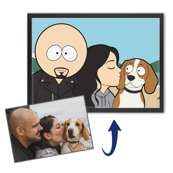 Caricatura em estilo cartoon excêntrico a partir de uma foto
