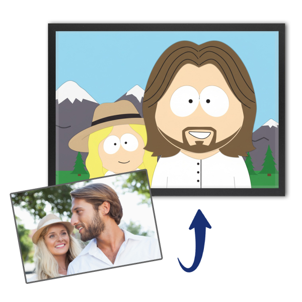 Caricatura em estilo cartoon excêntrico a partir de uma foto